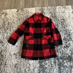 Vintage Pendleton Woolen Mills Women's Size Small S Buffalo Plaid Coat Black Red